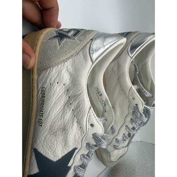 Golden Goose Ball Star LTD Private Edition #47/525 GGDB White Navy Glitter Rare - Picture 6 of 10